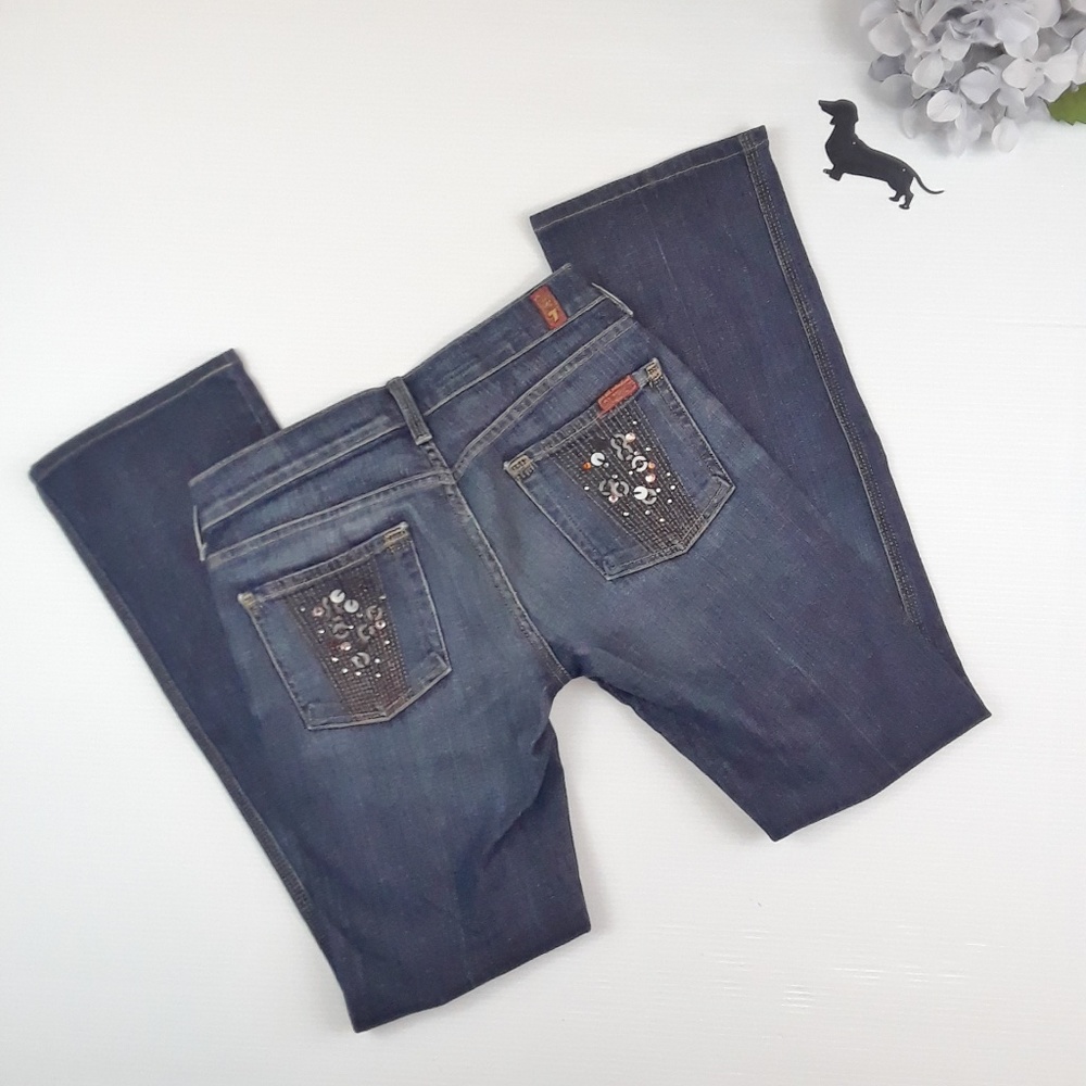 7 For All Mankind bling pocket bootcut jeans.Sz 25